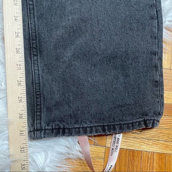 HOUSE OF CB Woman Straight Leg Trendy High Rise Wide Leg Jeans Dark - Picture 9 of 11